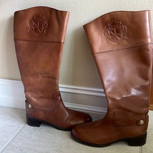 Franco Sarto Leather Upper wide calf boots